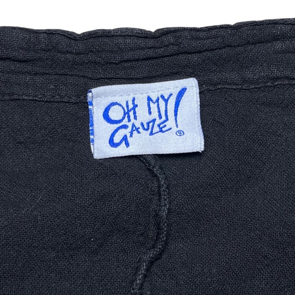 OH MY GAUZE! Size 3 XXL Tunic Top Black Cold Shoulder Square Neck Asymmetric Hem - Picture 6 of 8